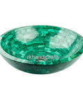 Top Shelf Malachite Green Vessel Sink With A Slick Nonporous Glaze That Hits Different For Trendy Bathroom Vanities Restaurant Bars And Modern Offices 21 Inch Square Wash Basin Absolute Drip, round design.