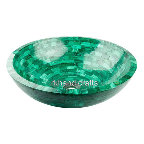 Top Shelf Malachite Green Vessel Sink With A Slick Nonporous Glaze That Hits Different For Trendy Bathroom Vanities Restaurant Bars And Modern Offices 21 Inch Square Wash Basin Absolute Drip, round design.