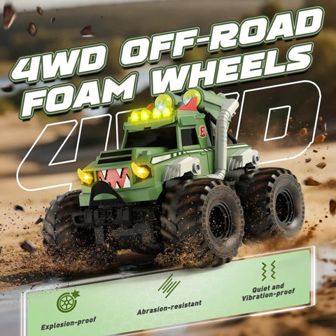 Waterproof Remote Control Car With Water Gun 1:18 Amphibious 4WD Monster Truck with foam wheels highlighted