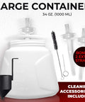 HVLP Paint Sprayer Kit With 1200W Power, 5 Nozzle Tips, 1000ml Cup, Cleaning Needle, Two Straws And Funnel shown with accessories