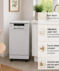 Game Changing 18 Inch Portable Dishwasher With Stainless Steel Tub And Six Hardworking Wash Cycles For No Sweat Cleanup Energy Star Approved in kitchen.