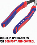 WORKPRO 8-inch high-leverage diagonal pliers with blue and red non-slip handles