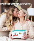 Two people sitting on a couch holding a box of Smart Hummingbird Feeder With Camera And Solar Power, Live View And 1080P Video.