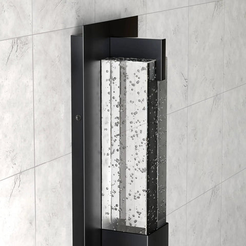LED Wall Sconce Light 19 Inch Black Modern Dope Crystal Glass Wall Lamps Dimmable 3000K Warm White for bathroom
