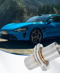 Exhaust Flange Repair Pipe Kit 2.5 Inch ID To 2.5 Inch OD With Stainless Steel Gasket And Two Bolts displayed with blue car