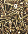 Self-Drilling Drywall Anchors With Expansion Screws Kit, brass-tone metal anchors and screws for drywall mounting