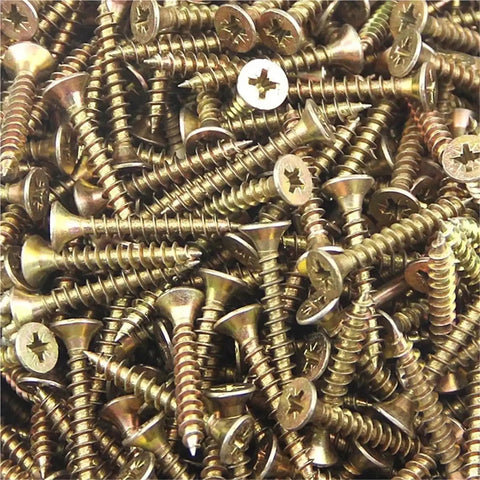 Self-Drilling Drywall Anchors With Expansion Screws Kit, brass-tone metal anchors and screws for drywall mounting