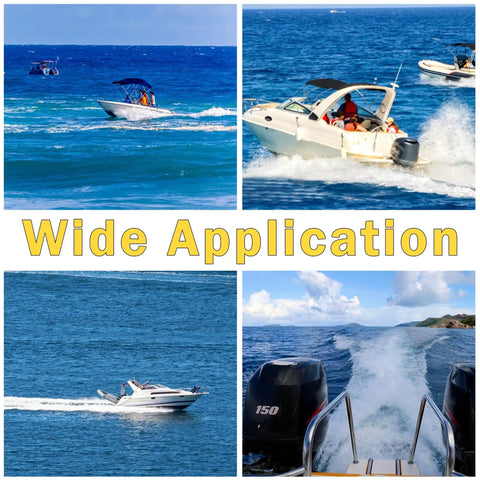 Boats equipped with 14 1/2 X 17 Aluminum Boat Propeller With 15 Spline Hub, Four Blades, Wide Application, Mercury Outboard