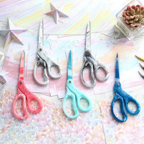 Pro Grade All Purpose Scissors 8 Inch Heavy Duty Shears Gradient Pink Handles For Office Home Projects And Crafts Ergonomic Grip Stainless Steel Blades For Precise Clean Cuts And Everyday DIY Use, assorted colors