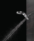 HydroRain Two In One Shower Head Chrome Finish With Rain Can And Handheld Combo Installs In Minutes Pivoting Raincan At 40 Degrees