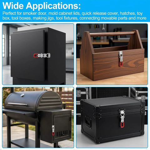 Dope YSIL Toggle Latch Clamps 4 Pack With Lockholes on various applications like toolboxes and cabinets.