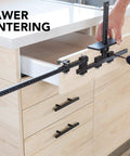 Rapid Center Extension for extending end stop reach in cabinet hardware installations on oversized drawer fronts, made in USA.