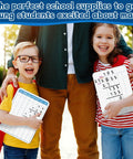 Kids smiling holding 24 Pack Double Sided Whiteboards For Kids Math Practice Multiplication And Division Cardboard Boards Portable Classroom Tools 12 By 9 Inches Kid Friendly Homework Helper For Students And Team Learning In Class.