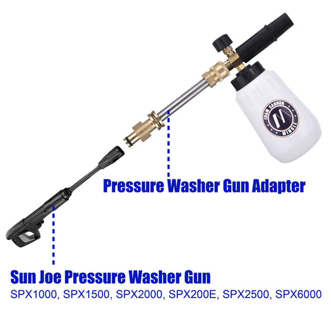 Foam Cannon For SPX Series Pressure Washers With Five Nozzle Tips And One Quarter Inch Quick Connector Includes Gun Adapter
