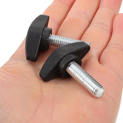 Adjustable Tee Wing Thumb Screws M8x25mm T Shaped Knobs with Black Grip Handle resting on a hand for easy mounting