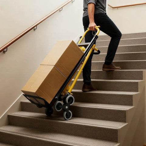 Rock Solid Three In One Portable Dolly With 800 Lb Load Rating And Spinning Stair Climbing Wheels Folding Aluminum Flatbed Cart Smooth Operator For Heavy Furniture Hauls And Cramped Space Navigation