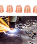 5Pcs Copper Plasma Cutter Nozzle, Electrode Tip, Spray Head Pro Grade Accessories Kit For 125A Cut Machines, copper tips and cutting process