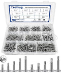 No Nonsense Heavy Duty 450 Piece Stainless Steel Self Drilling Screws Assortment Kit For Sheet Metal And Light Gauge Steel Truss Head Roofing Fasteners In Silver With Various Length Options Built Tough in a clear storage case.