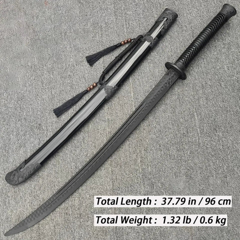 Beefy Polypropylene Practice Sword For Martial Arts Training, Safe Bokken Style Samurai Sword With Durable One Piece Blade And Sheath