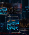 34 Inch Ultrawide Curved Gaming Monitor 3440x1440 UWQHD With Up To 200Hz Refresh Rate displaying PIP and PBP modes