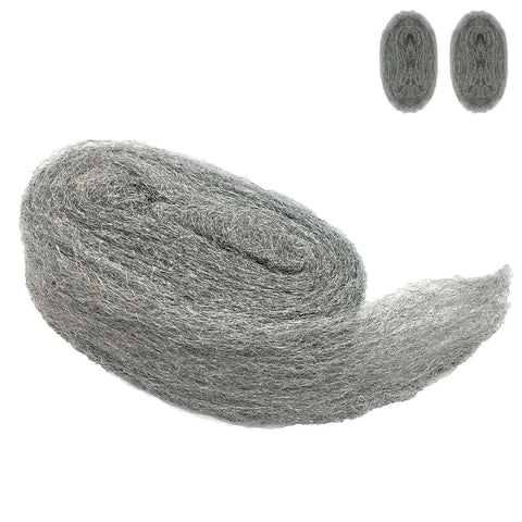 Two-pack steel wool barrier for mice, 3 in x 10 ft, gray metal wool roll for holes and vents