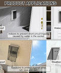Straight Up Tough Extra Duty One Gang Vertical Outdoor Outlet Cover Compatible With Arlington Boxes illustrated for indoor and outdoor use.