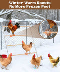 Large Chicken Roosting Bars For Coop 55 Inch Perch With Sturdy Metal Frame Easy To Clean Roost Ladder For Hens in snowy backyard.