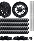 Bulk Pack Of 300 Mini Plastic Model Wheels With 2mm Holes And 150 100mm Metal Axle Rods for DIY builds and mechanical projects