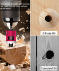 BURMONG 5-piece countersink drill bit set with adjustable depth stop and pink quick-change collar, 1/4 in hex shank for wood