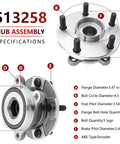 Diagram of a Front Wheel Bearing and Hub Assembly Pair for 2006-2018 Toyota RAV4, 2016-2020 Mirai, and 2011-2016 Scion tC