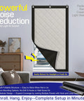 Straight Up Premium Soundproof Curtains For Bedroom, Heavy Duty Acoustic Wall Coverings, Thick Noise Blocking Drapes, Waterproof Blackout Panels, Rock Solid Gear For Home Studio, quilted sound dampening drape in modern setting.
