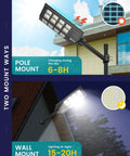 Super Bright 8000W LED Solar Street Light for Outdoor Security 800000LM Flood Light pole and wall mount options