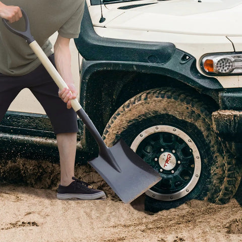 41 Inch Square Shovel With D-Handle For Easy Digging And Snow Clearing, Big Flat Head Garden Tool used for car cleanup in sand