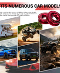 2 Piece Winch Snatch Block Pulley Recovery Ring Kit With Soft Shackle For Rope Pulley Built For ATV UTV SUV Truck Off Road Heavy Duty 66,000 LBS Beefed Up Winch Accessories In Red, red aluminum recovery rings for ATV, UTV, truck and Jeep towing