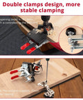 35mm Concealed Door Hinge Jig for Precise Cabinet Installations, pro-grade aluminum frame with adjustable double clamping plates.