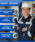 Half Inch Impact Offset Extension Wrench For Tight Spaces Go To Heavy Duty Drill Adapter Extender product details display