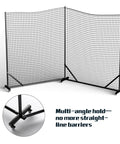 Heavy Duty Ball Stop Net System 40Ft By 12Ft 2 In 1 Portable Backstop Net Freestanding Multi Sport Barrier with angled design
