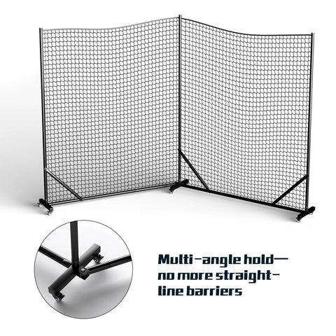 Heavy Duty Ball Stop Net System 40Ft By 12Ft 2 In 1 Portable Backstop Net Freestanding Multi Sport Barrier with angled design