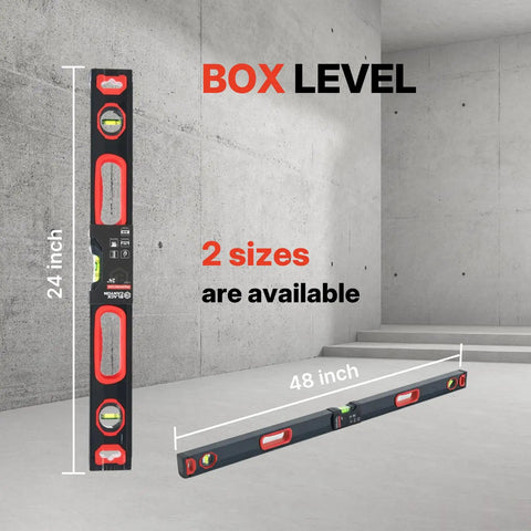 Heavy Duty 48 Inch Aluminum Box Level Featuring A Nifty Magnetic Base For Spot On Plumb And Level Reads Vertical Horizontal Vials Hang Loop The Go To Tool For Framing Carpentry Plumbing Construction Sites