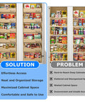Heavy Duty Soft Close Pull Out Drawers for Cabinets 23 Inch Wide organized pantry storage solution with smooth gliding slides.