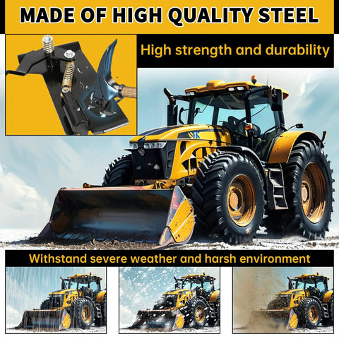 Universal Quick Tach Conversion Plate For Skid Steer And Tractor Attachments in front loader, heavy duty steel construction