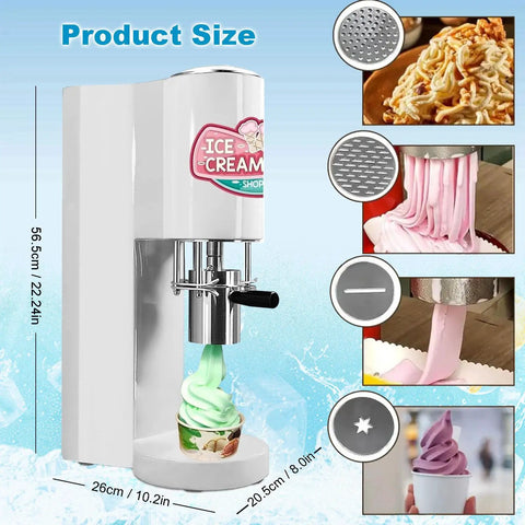 Grab This Awesome Compact Electric Ice Cream Maker Machine For Sweet Gelato Creations with precise product size dimensions.