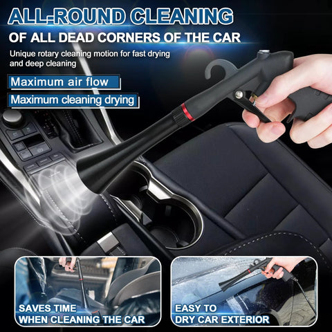Senduzll Tornado car cleaning gun, black aluminum alloy bearing nozzle for air compressor