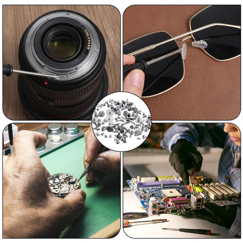 100 Piece Micro Watch Screw Kit With Copper Battery Clamp Screws Replacement Set For Repair And Watchmaking showcase
