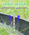 Heavy-Duty Galvanized Landscape Stake with Gasket Cap securing landscape fabric with spiral design for stability