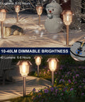 Six Pack Solar Pathway Lights Outdoor Waterproof Dimmable 10-40 LM Auto On Off Yard Garden Walkway Driveway Warm White Lighting