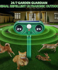 Solar Powered Yard Animal Deterrent With Motion Sensor Ultrasonic Cat Fox Raccoon Rabbit Squirrel Coyote Repeller Waterproof Outdoor Pest Guard For Garden Lawn Farm 2 Pack on stake in garden