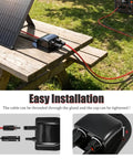 Solar Cable Entry Gland Kit With 10Ft 10AWG Extension Cable IP68 Waterproof Dual Roof Wire Housing Junction Box on picnic table