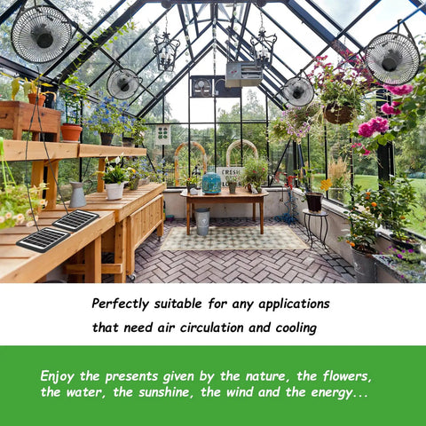 Solar Powered 8 Inch Exhaust Fan With 25W Dual Solar Panels, Cloudy Day Ready Air Circulation And Cooling For Greenhouse Chicken Coop Attic And Pet House, 14Ft Cable Install Free