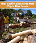 Top Shelf Essentials For 215 Assorted Balsa Wood Sticks And Wooden Dowel Rods One Eighth To Half Inch Round Unfinished Craft Strips For DIY Model Making And Hobby Hustles, men loading balsa wood from Papua New Guinea.